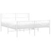 Cama Matrimonial | Cama Para Adultos | Estructura Cama Metal Cabecero Y Pie De Cama Blanco 140x190 Cm Cfw526972