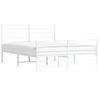 Cama Matrimonial | Cama Para Adultos | Estructura Cama Metal Con Cabecero Y Estribo Blanco 120x190 Cm Cfw664929