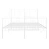 Cama Matrimonial | Cama Para Adultos | Estructura Cama Metal Con Cabecero Y Estribo Blanco 120x190 Cm Cfw462497