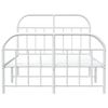 Cama Matrimonial | Cama Para Adultos | Estructura Cama Metal Con Cabecero Y Estribo Blanco 120x190 Cm Cfw111014