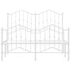 Cama Matrimonial | Cama Para Adultos | Estructura Cama Metal Con Cabecero Y Estribo Blanco 120x190 Cm Cfw251983