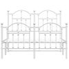 Cama Matrimonial | Cama Para Adultos | Estructura Cama Metal Con Cabecero Y Estribo Blanco 120x200 Cm Cfw626741