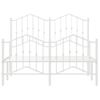 Cama Matrimonial | Cama Para Adultos | Estructura Cama Metal Con Cabecero Y Estribo Blanco 120x200 Cm Cfw596753