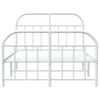 Cama Matrimonial | Cama Para Adultos | Estructura Cama Metal Con Cabecero Y Estribo Blanco 120x200 Cm Cfw915200