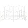 Cama Matrimonial | Cama Para Adultos | Estructura Cama Metal Con Cabecero Y Estribo Blanco 135x190 Cm Cfw862004