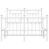 Cama Matrimonial | Cama Para Adultos | Estructura Cama Metal Con Cabecero Y Estribo Blanco 135x190 Cm Cfw546982