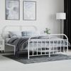 Cama Matrimonial | Cama Para Adultos | Estructura Cama Metal Con Cabecero Y Estribo Blanco 135x190 Cm Cfw838931