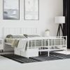 Cama Matrimonial | Cama Para Adultos | Estructura Cama Metal Con Cabecero Y Estribo Blanco 135x190 Cm Cfw956654