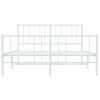 Cama Matrimonial | Cama Para Adultos | Estructura Cama Metal Con Cabecero Y Estribo Blanco 135x190 Cm Cfw956654