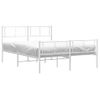 Cama Matrimonial | Cama Para Adultos | Estructura Cama Metal Con Cabecero Y Estribo Blanco 140x200 Cm Cfw951628