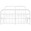 Cama Matrimonial | Cama Para Adultos | Estructura Cama Metal Con Cabecero Y Estribo Blanco 150x200 Cm Cfw598153