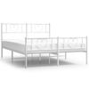 Cama Matrimonial | Cama Para Adultos | Estructura Cama Metal Con Cabecero Y Estribo Blanco 160x200 Cm Cfw141297