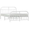 Cama Matrimonial | Cama Para Adultos | Estructura Cama Metal Con Cabecero Y Estribo Blanco 160x200 Cm Cfw176195