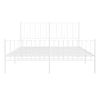 Cama Matrimonial | Cama Para Adultos | Estructura Cama Metal Con Cabecero Y Estribo Blanco 160x200 Cm Cfw512080