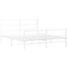 Cama Matrimonial | Cama Para Adultos | Estructura Cama Metal Con Cabecero Y Estribo Blanco 160x200 Cm Cfw790757