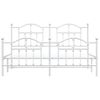 Cama Matrimonial | Cama Para Adultos | Estructura Cama Metal Con Cabecero Y Estribo Blanco 160x200 Cm Cfw971162