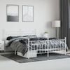 Cama Matrimonial | Cama Para Adultos | Estructura Cama Metal Con Cabecero Y Estribo Blanco 160x200 Cm Cfw657423