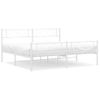 Cama Matrimonial | Cama Para Adultos | Estructura Cama Metal Con Cabecero Y Estribo Blanco 180x200 Cm Cfw655885