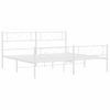 Cama Matrimonial | Cama Para Adultos | Estructura Cama Metal Con Cabecero Y Estribo Blanco 180x200 Cm Cfw655885