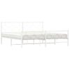 Cama Matrimonial | Cama Para Adultos | Estructura Cama Metal Con Cabecero Y Estribo Blanco 180x200 Cm Cfw46186