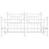 Cama Matrimonial | Cama Para Adultos | Estructura Cama Metal Con Cabecero Y Estribo Blanco 180x200 Cm Cfw966454