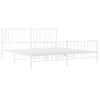 Cama Matrimonial | Cama Para Adultos | Estructura Cama Metal Con Cabecero Y Estribo Blanco 180x200 Cm Cfw492801