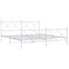 Cama Matrimonial | Cama Para Adultos | Estructura Cama Metal Con Cabecero Y Estribo Blanco 180x200 Cm Cfw49605