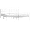 Cama Matrimonial | Cama Para Adultos | Estructura Cama Metal Con Cabecero Y Estribo Blanco 180x200 Cm Cfw873642