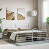 Cama Matrimonial | Cama Para Adultos | Estructura Cama Metal Con Cabecero Y Estribo Blanco 180x200 Cm Cfw203552