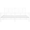 Cama Matrimonial | Cama Para Adultos | Estructura Cama Metal Con Cabecero Y Estribo Blanco 180x200 Cm Cfw727120