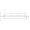 Cama Matrimonial | Cama Para Adultos | Estructura Cama Metal Con Cabecero Y Estribo Blanco 200x200 Cm Cfw429341