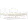 Cama Matrimonial | Cama Para Adultos | Estructura Cama Metal Con Cabecero Y Estribo Blanco 200x200 Cm Cfw169556