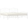 Cama Matrimonial | Cama Para Adultos | Estructura Cama Metal Con Cabecero Y Estribo Blanco 200x200 Cm Cfw169556