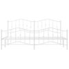 Cama Matrimonial | Cama Para Adultos | Estructura Cama Metal Con Cabecero Y Estribo Blanco 200x200 Cm Cfw169556