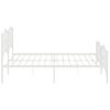 Cama Matrimonial | Cama Para Adultos | Estructura Cama Metal Con Cabecero Y Estribo Blanco 200x200 Cm Cfw169556