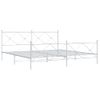 Cama Matrimonial | Cama Para Adultos | Estructura Cama Metal Con Cabecero Y Estribo Blanco 200x200 Cm Cfw97328