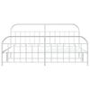 Cama Matrimonial | Cama Para Adultos | Estructura Cama Metal Con Cabecero Y Estribo Blanco 200x200 Cm Cfw926544