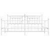 Cama Matrimonial | Cama Para Adultos | Estructura Cama Metal Con Cabecero Y Estribo Blanco 200x200 Cm Cfw880458