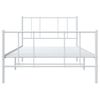 Cama Individual | Cama Para Adultos | Estructura Cama Metal Con Cabecero Y Pie Cama Blanca 100x200 Cm Cfw629351