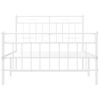 Cama Individual | Cama Para Adultos | Estructura Cama Metal Con Cabecero Y Pie Cama Blanca 100x200 Cm Cfw210598