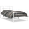 Cama Para Adulto | Cama Individual | Estructura Cama Metal Con Cabecero Y Pie Cama Blanca 100x200 Cm Cfw547736