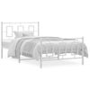 Cama Para Adulto | Cama Individual | Estructura Cama Metal Con Cabecero Y Pie Cama Blanca 100x200 Cm Cfw488734