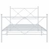 Cama Individual | Cama Para Adultos | Estructura Cama Metal Con Cabecero Y Pie Cama Blanca 100x200 Cm Cfw94942