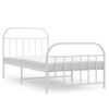 Cama Individual | Cama Para Adultos | Estructura Cama Metal Con Cabecero Y Pie Cama Blanca 100x200 Cm Cfw529287