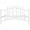 Cama Individual | Cama Para Adultos | Estructura Cama Metal Con Cabecero Y Pie Cama Blanca 100x200 Cm Cfw374515