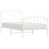 Cama Individual | Cama Para Adultos | Estructura Cama Metal Con Cabecero Y Pie Cama Blanca 100x200 Cm Cfw627365