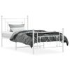 Cama Individual | Cama Para Adultos | Estructura Cama Metal Con Cabecero Y Pie Cama Blanca 100x200 Cm Cfw228925