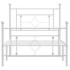 Cama Individual | Cama Para Adultos | Estructura Cama Metal Con Cabecero Y Pie Cama Blanca 100x200 Cm Cfw228925