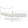 Cama Individual | Cama Para Adultos | Estructura Cama Metal Con Cabecero Y Pie Cama Blanca 100x200 Cm Cfw264880