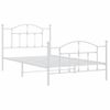 Cama Individual | Cama Para Adultos | Estructura Cama Metal Con Cabecero Y Pie Cama Blanca 100x200 Cm Cfw264880